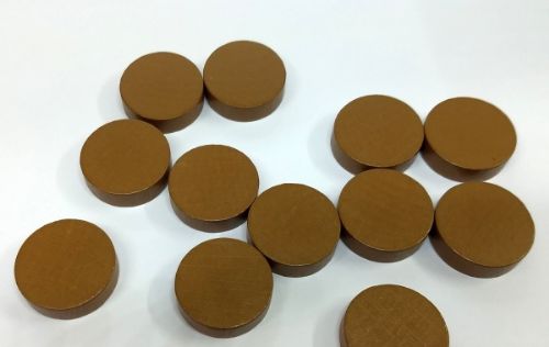 Light Brown 25 x 7mm wooden discs